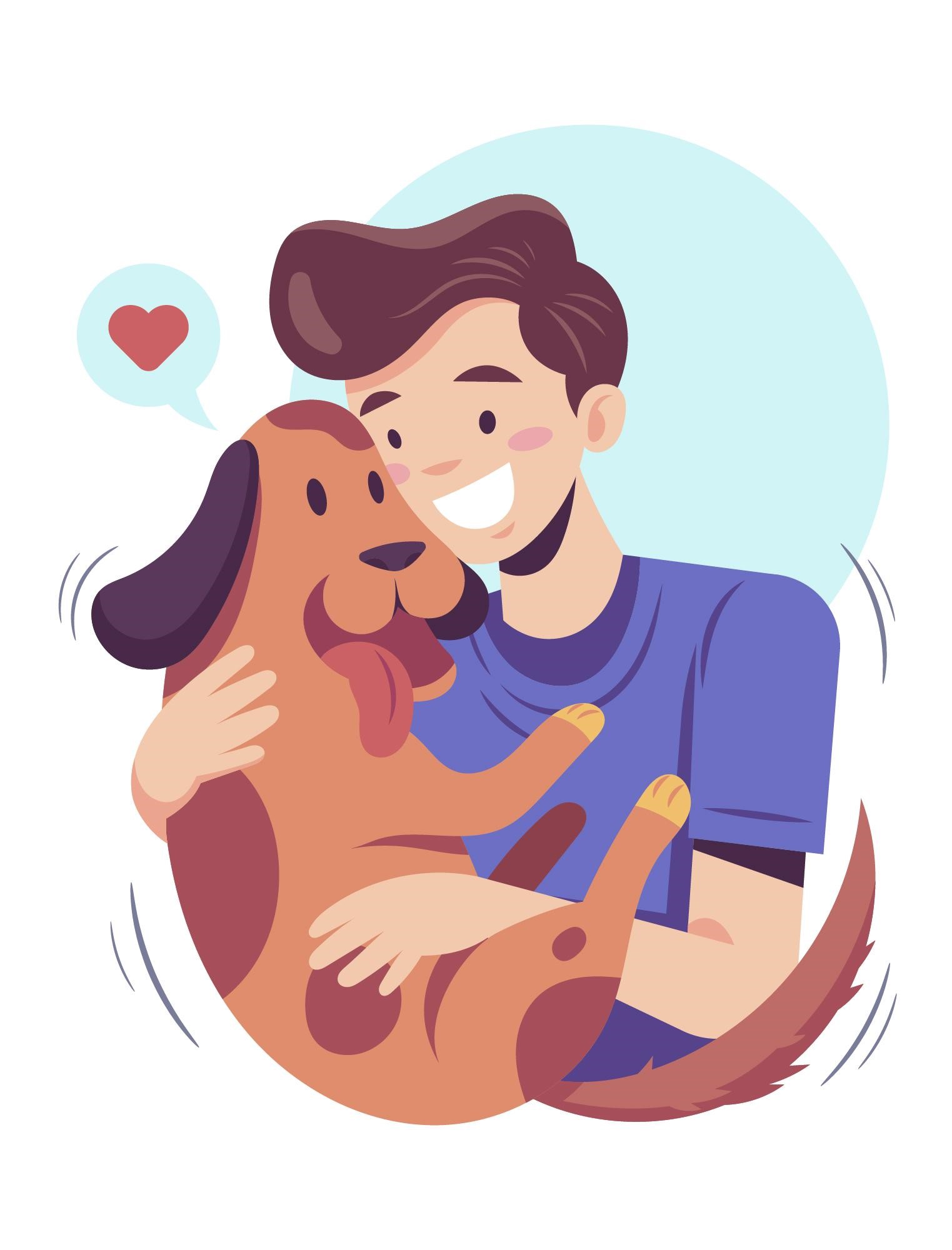 Happy dog waiting for adoption